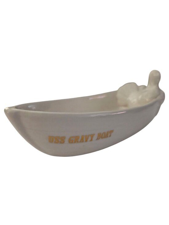 Other - Turkey Gravy Boat White Ceramic Thanksgiving Serving Dish Turkey Handle 8"